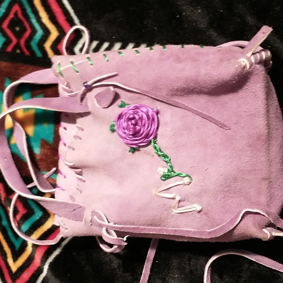 Purple Ombre So Soft Small Leather Bag- riding bag - Picture 1 of 7